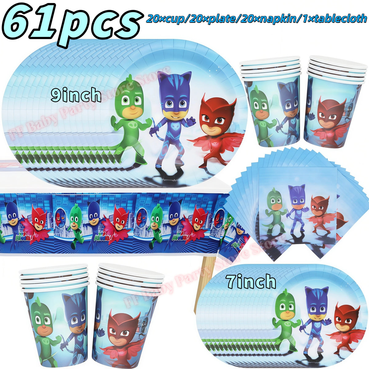 Super Hero PJed Mask Birthday Party Decoration Kids Boys Party Favors Plate Cup Balloon Banner Baby Shower Event Supplies Gifts