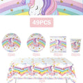 Unicorn Girls Birthday Decoration Party Supplies Unicorn Theme Tableware Set Cup Plate Balloon Banner Gift  for Kids Party Favor