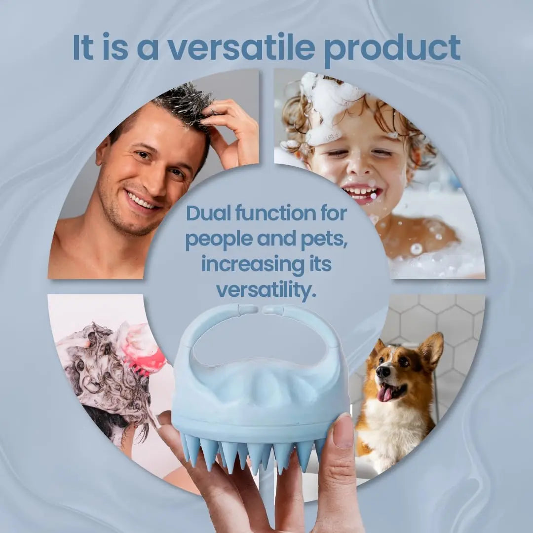 Hair Scalp Massager Shampoo Brush  Scalp Exfoliator for Dandruff Removal for Hair Growth Wet Dry Scalp Exfoliator Brush