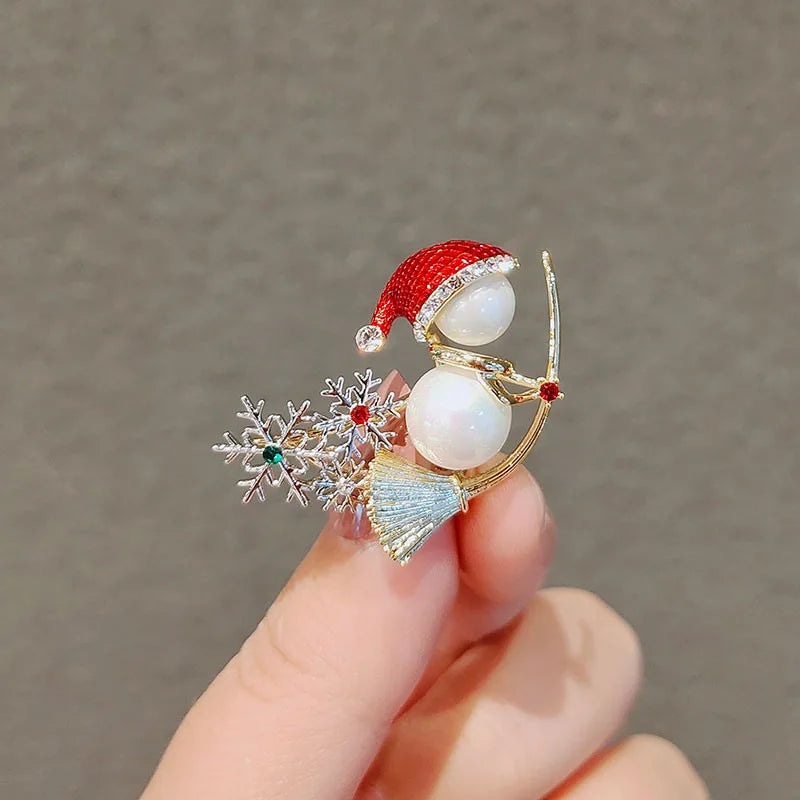 Christmas brooch Christmas stocking bell candy Christmas snowman corsage