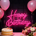 Happy Birthday Neon Sign for Wall Decor, USB Powered LED Neon Sign with Switch, Ideal for All Ages Home Party Decor