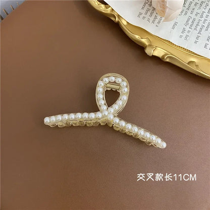 Elegant Hyperbole Big Pearls Acrylic Hair Claw Clips