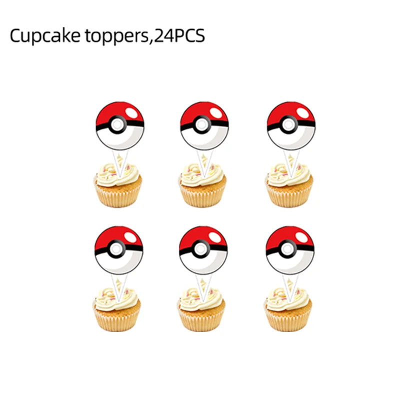 Topper Pokemon Cake Birthday Pokemon Decoration Cake Topper Pikachu Cupcake Topper Baby Shower Baking DIY Supplies Party Favors