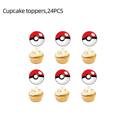 Topper Pokemon Cake Birthday Pokemon Decoration Cake Topper Pikachu Cupcake Topper Baby Shower Baking DIY Supplies Party Favors