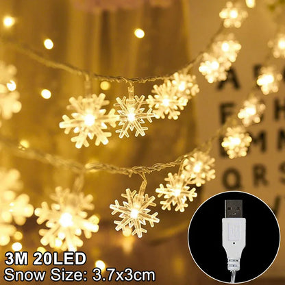 Snowflake LED Light Christmas Decoration — Hanging Garland