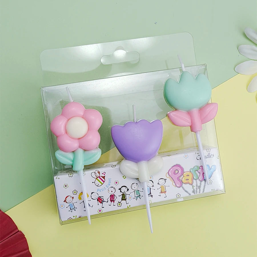 Birthday Candle Flower Plant Cake Decorative Candle Sunflower Cute Cartoon Party Activities Celebration Festival Candle