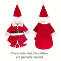 Christmas Pet Costume For Small Medium Dogs Cats Cute Santa Claus Cat Clothes Funny Party Dress Up Cat Jumpsuit Sphynx Apparel