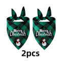 1/2pc Christmas Pet Triangle Scarf Dog Bandanas Saliva Towel For Holiday Party Decor Adjustab Scarf For Small & Large Sized Dogs