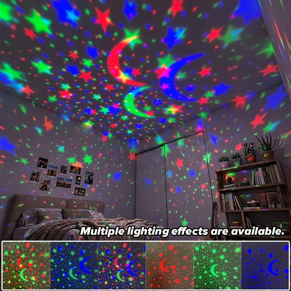 Magic Ball Stage Light — Star & Moon Night Light Projector