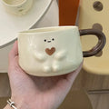 Creative Funny Mug Coffee Cup Household Cute Ceramic Heat-resistant Water Cups Couple Milk Breakfast Mugs High Appearance Level