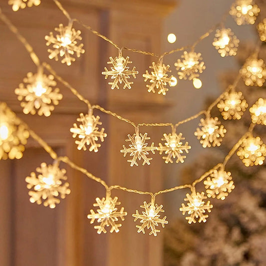 Snowflake LED String Light — Fairy Warm White Garland