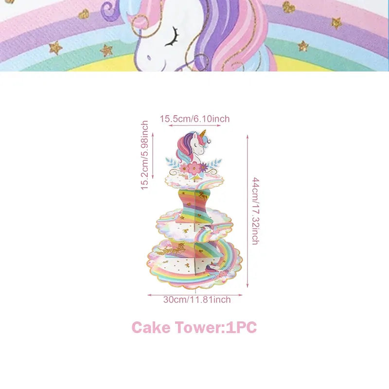 Unicorn Girls Birthday Decoration Party Supplies Unicorn Theme Tableware Set Cup Plate Balloon Banner Gift  for Kids Party Favor