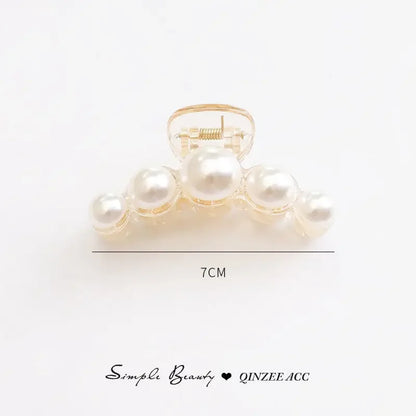 Elegant Hyperbole Big Pearls Acrylic Hair Claw Clips