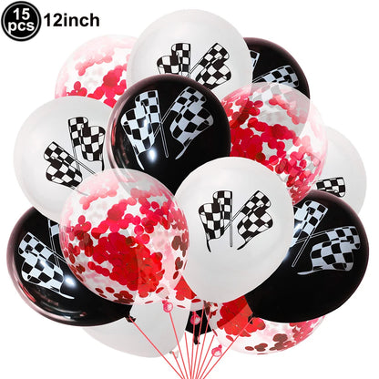 Racing Car Tire & Checkered Flag Cupcake Toppers