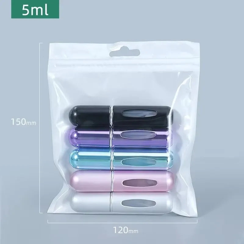 5Pcs 5ML Portable Mini Refillable Perfume Atomizer Bottle Refillable Spray Scent Pump Case Empty Container Tools