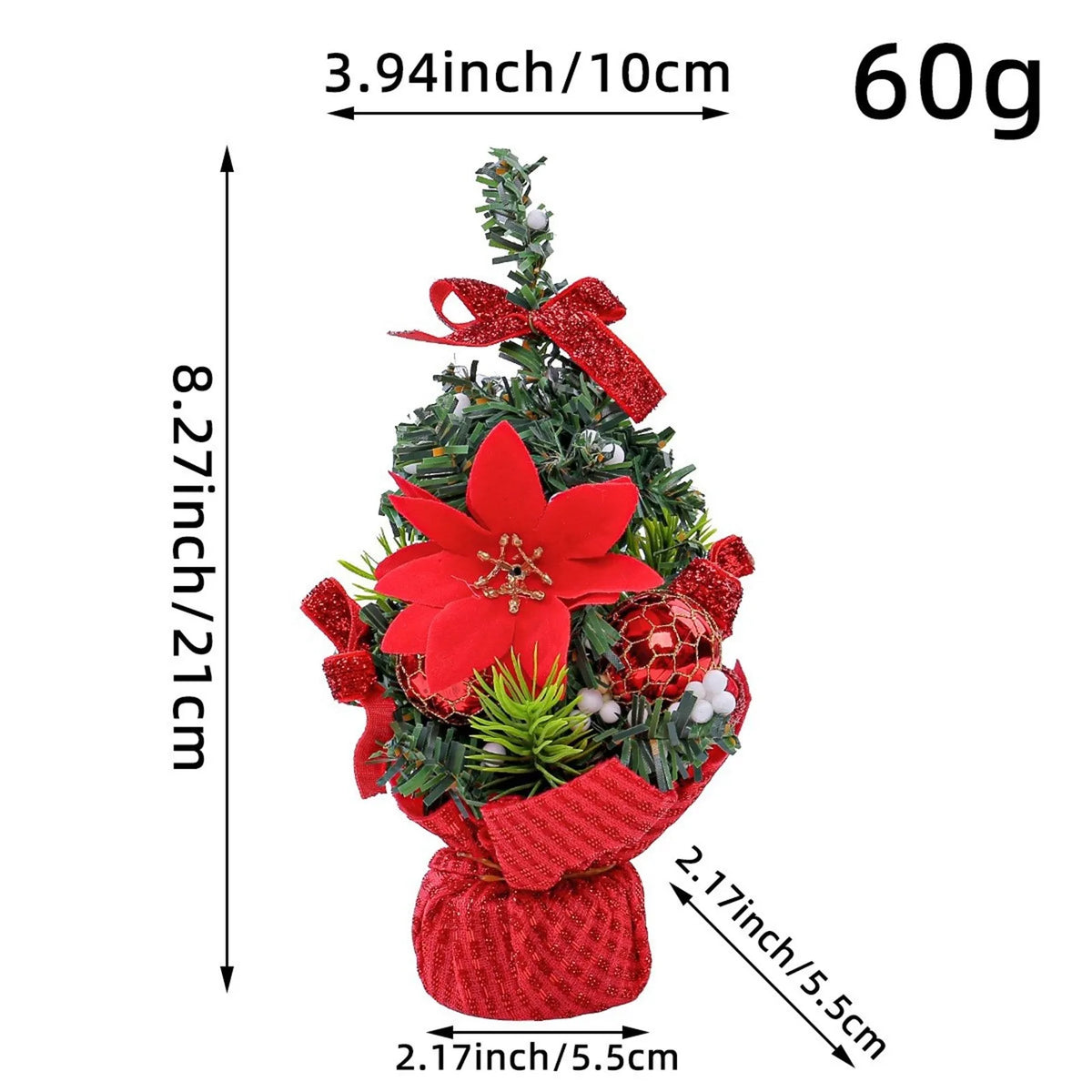 Artificial Tabletop Mini Christmas Tree Tabletop Decorations Festival Winter Holiday Miniature Decor for Christmas Décor 30cm