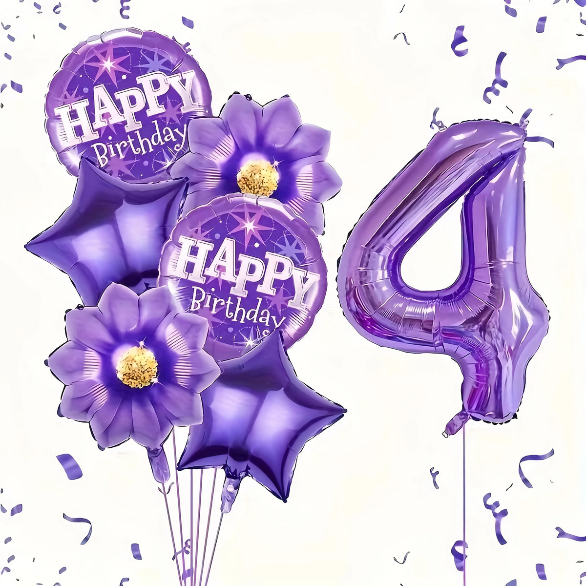 7PCS purple foil balloons featuring numbers perfect for birthday wedding and Christmas celebrations including numbers 0-9