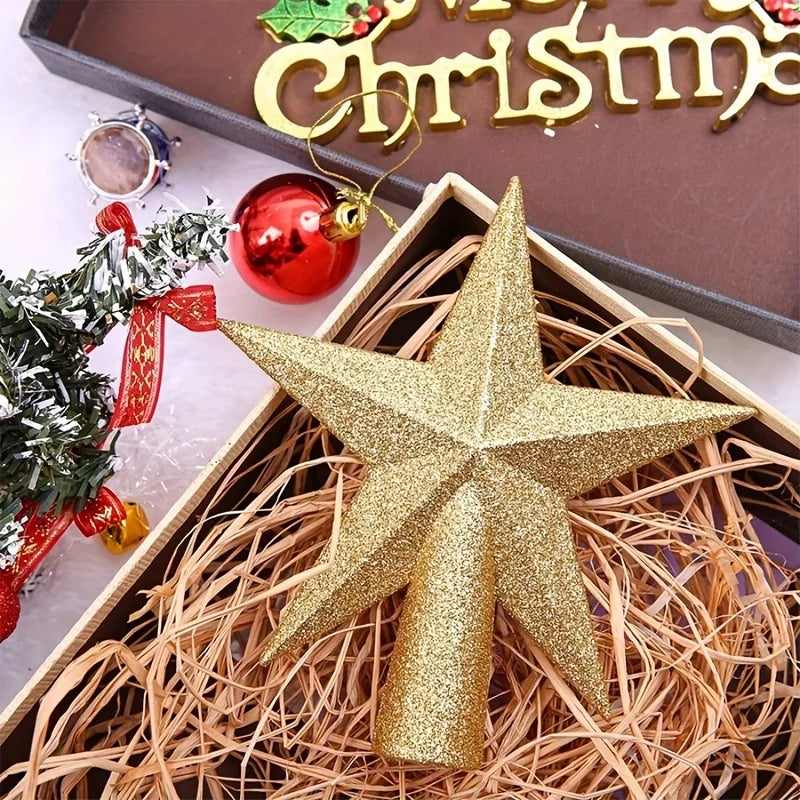 3D Glitter Star Christmas Tree Topper