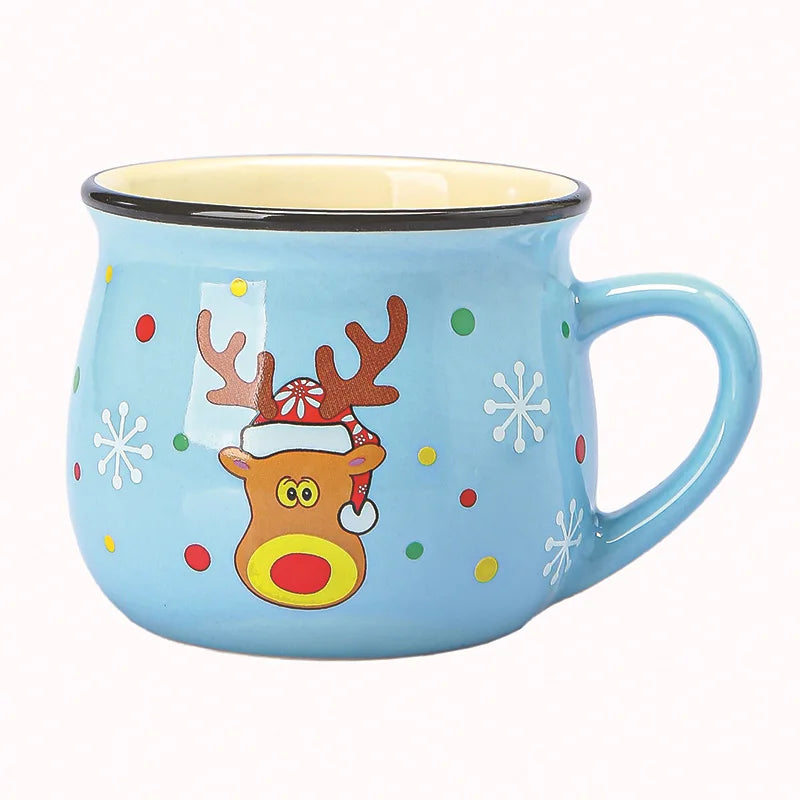 Christmas Mug Ceramic Cartoon Santa Mousse Cup Coffee Cup For Office Home Baking Dessert Breakfast Milk Mug For Kids Xmas Gift