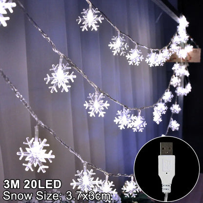 Snowflake LED Light Christmas Decoration — Hanging Garland
