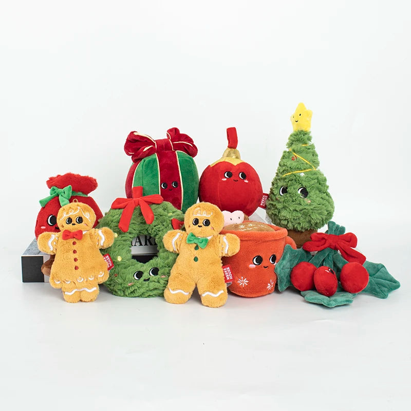 Exquisite Christmas Decoration Plush Toys Christmas Tree wreath Gingerbread Man Soft Plush Filling Party Decoration Gifts