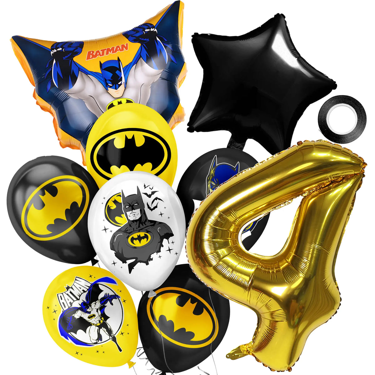Hot New Anime Batman Balloons Set Birthday Party Decoration 1-9 Number Star Foil Balloon Kit Toys Party Supplies Kit Set
