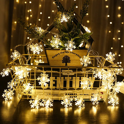 Snowflake LED Light Christmas Decoration — Hanging Garland