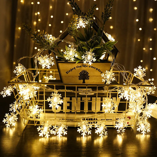 Snowflake LED Light Christmas Decoration — Hanging Garland