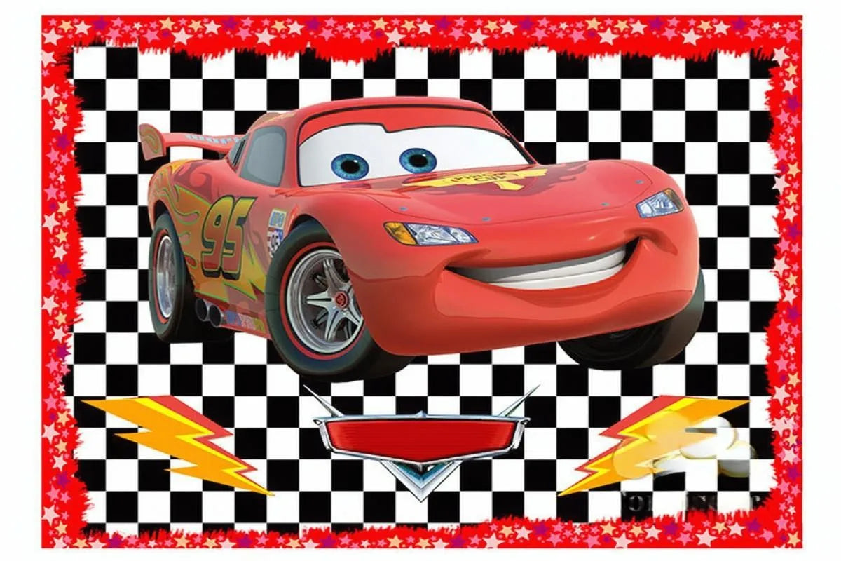 Photography Backdrop Cartoons Cars Theme For Kids Birthday Party Background Cake Table Decor Banner Can Be Customize Name