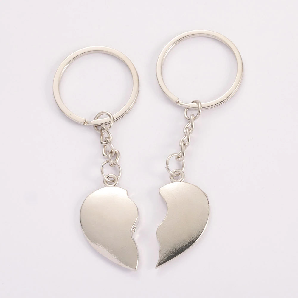 1Pair Couple Love Keychain  Heart Key Rings Lovers Love Key Chain for Jewelry Making DIY Birthday Souvenirs Valentine's Day Gift