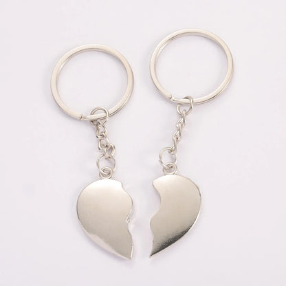 1Pair Couple Love Keychain  Heart Key Rings Lovers Love Key Chain for Jewelry Making DIY Birthday Souvenirs Valentine's Day Gift