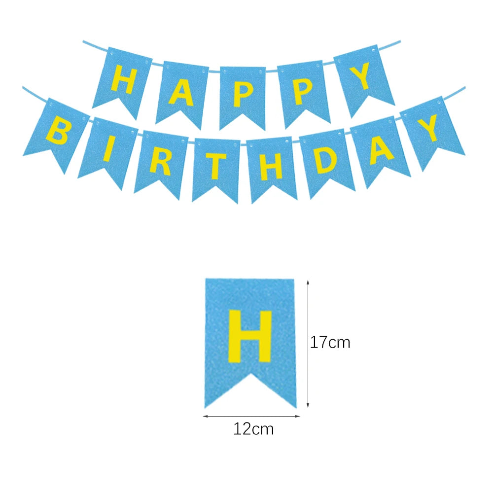 Happy Birthday Banners Gold Pink Letters Flag Banner Hanging Ornament Spiral Decoration for Kids Birthday Party Decor Supplies