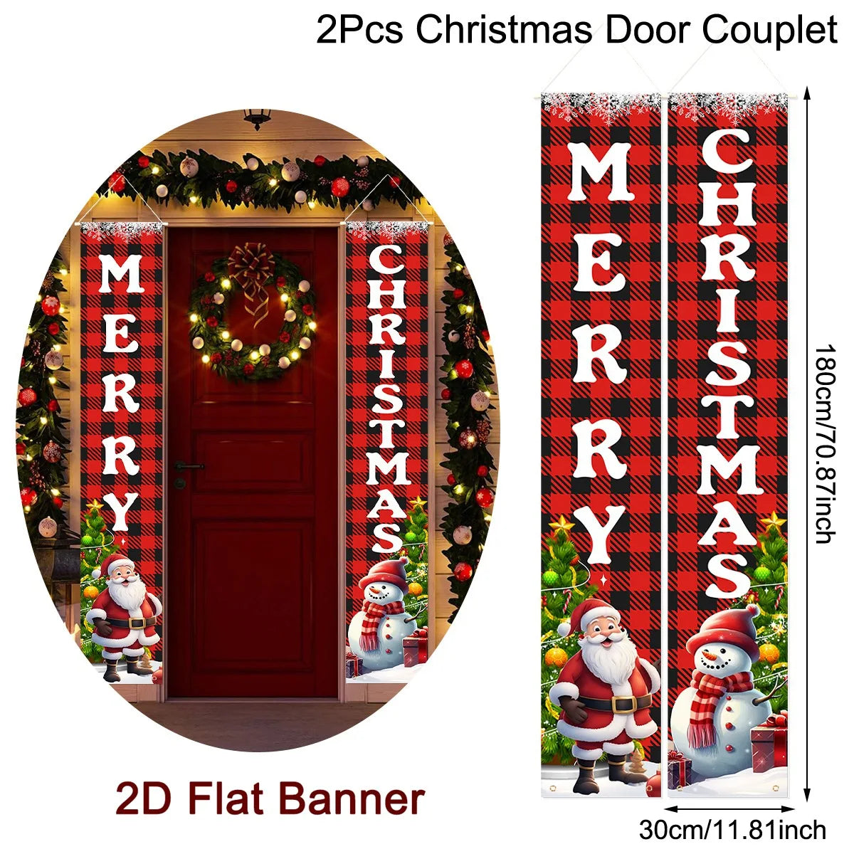 Merry Christmas Door Banner Decoration