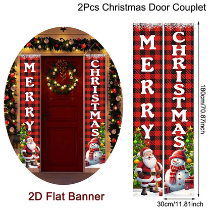 Merry Christmas Door Banner Decoration