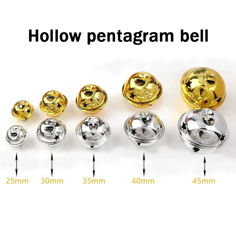 25/30/40mm Christmas Bells Crafts  Silver Gold Color Jingle Bells 10pcs Christmas Ornaments Cascabeles Manualidades