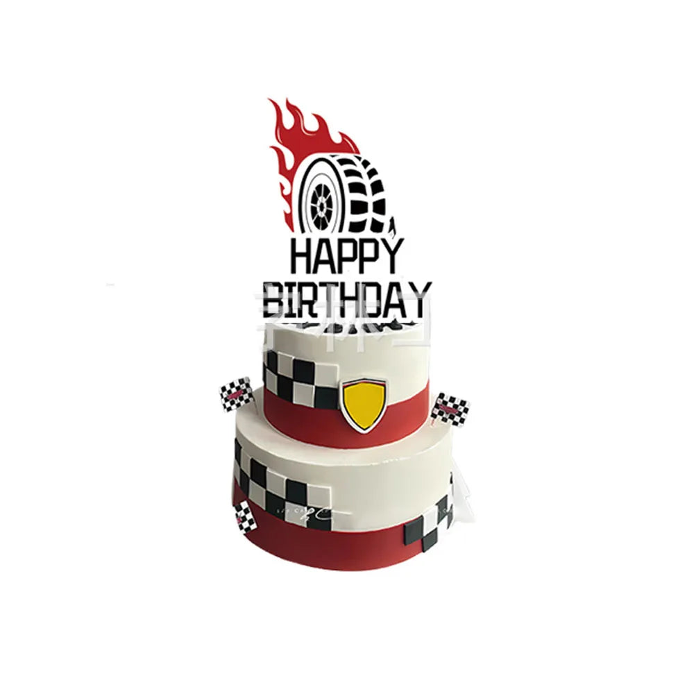 12pcs Racing Car Cupcake Toppers Racing Car Theme Cake Decoration Baby Shower Kids Boys Girls Racing Car Birthday Party Supplies