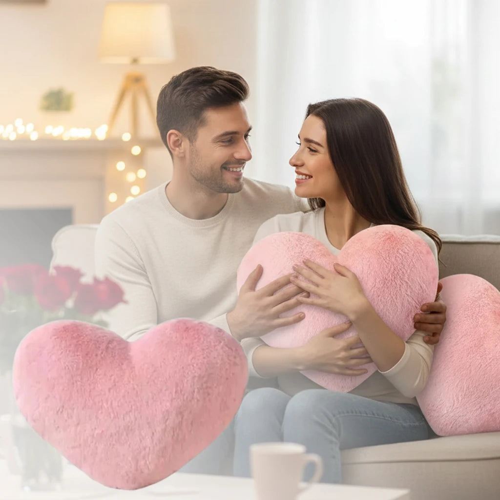 Heart Shaped Cushion 30x40cm Soft Pink Pillow Perfect Gift for Valentines Day Anniversary Adds Sweet Comfort and Back Support