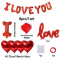 I LOVE YOU Balloon Set Red Simulated Petals Heart shaped Aluminum Film Balloon Valentine's Day Wedding Proposal Decoration