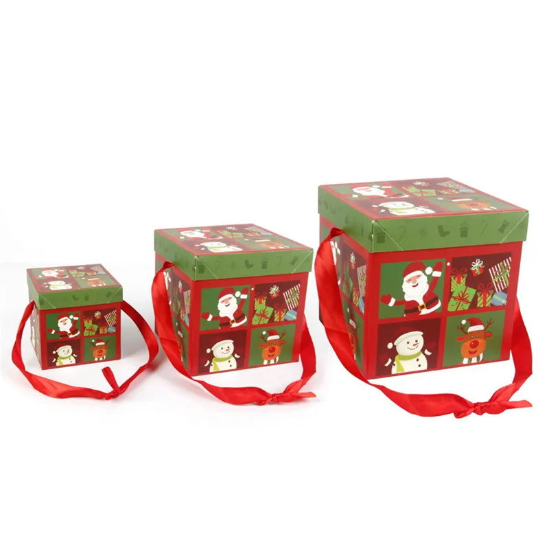 Christmas Gift Boxes Packing Gift Merry Christmas Decorative Carton For Xmas Home Party Decor New Year Candy Box Case