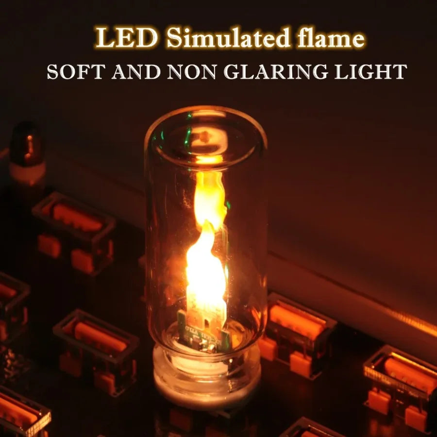 USB Flame Flickering LED Frosted Clear Glass Candle