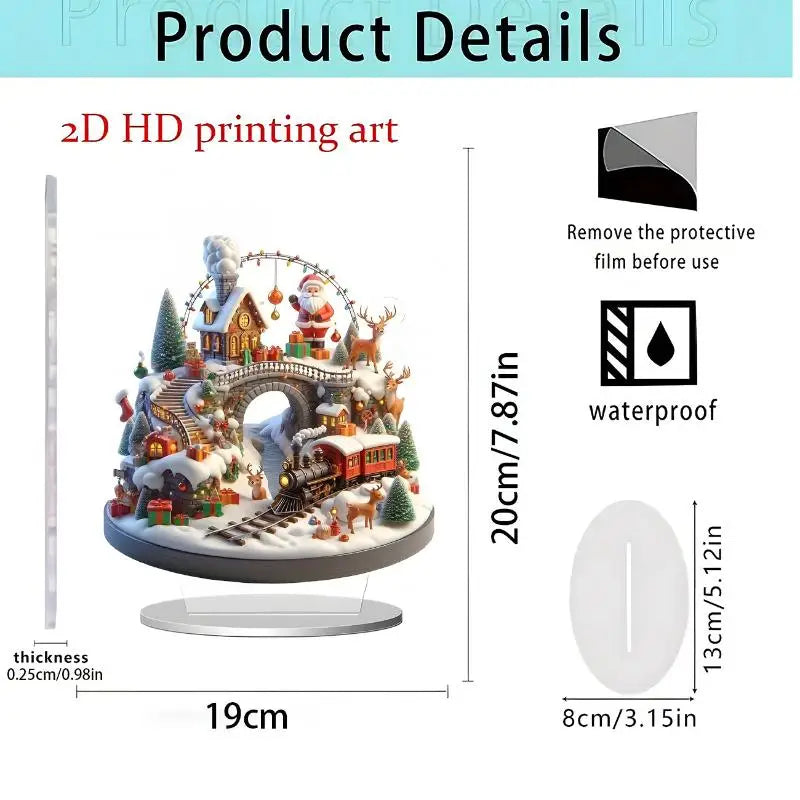 Santa Claus Tabletop Decoration With Base 2D