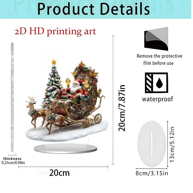 Santa Claus Tabletop Decoration With Base 2D