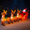 3.6M/12FT Santa Claus Reindeer Sleigh Christmas Decorations Home Inflatable Toys with LED Lights Yard Xmas Party Diy Decor