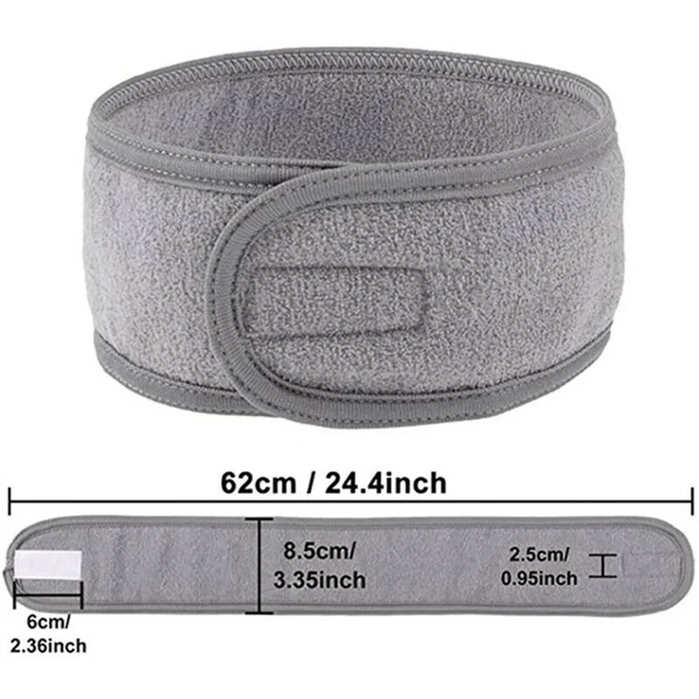 Spa Facial Headband Make Up Shower Wrap Head Terry Cloth Hair Band Adjustable Towel for Women Face Washing Bath Sport Headwear
