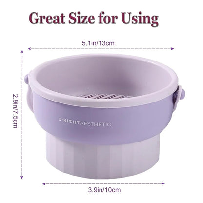 Makeup Brush Cleaning Mat 3-In-1 Silicone Washing Bowl with Brushes Scrubber Foldable Powder Puff Cosmetic Sponge Drying Tools