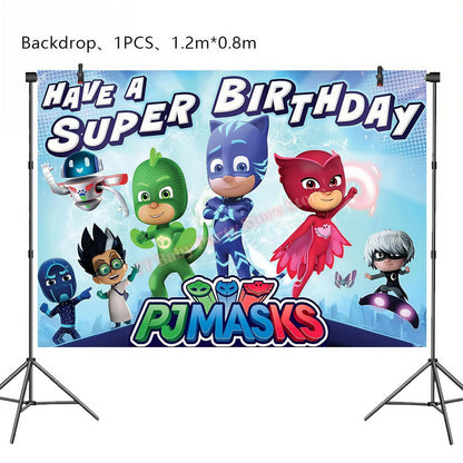 Super Hero PJed Mask Birthday Party Decoration Kids Boys Party Favors Plate Cup Balloon Banner Baby Shower Event Supplies Gifts