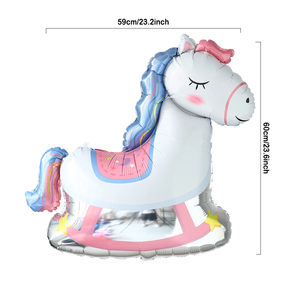 Princess Birthday Party Decor Pink Castle Carriage Crown Cat Birthday Cake Foil Balloon Girl Birthday Baby Shower Party Supplies