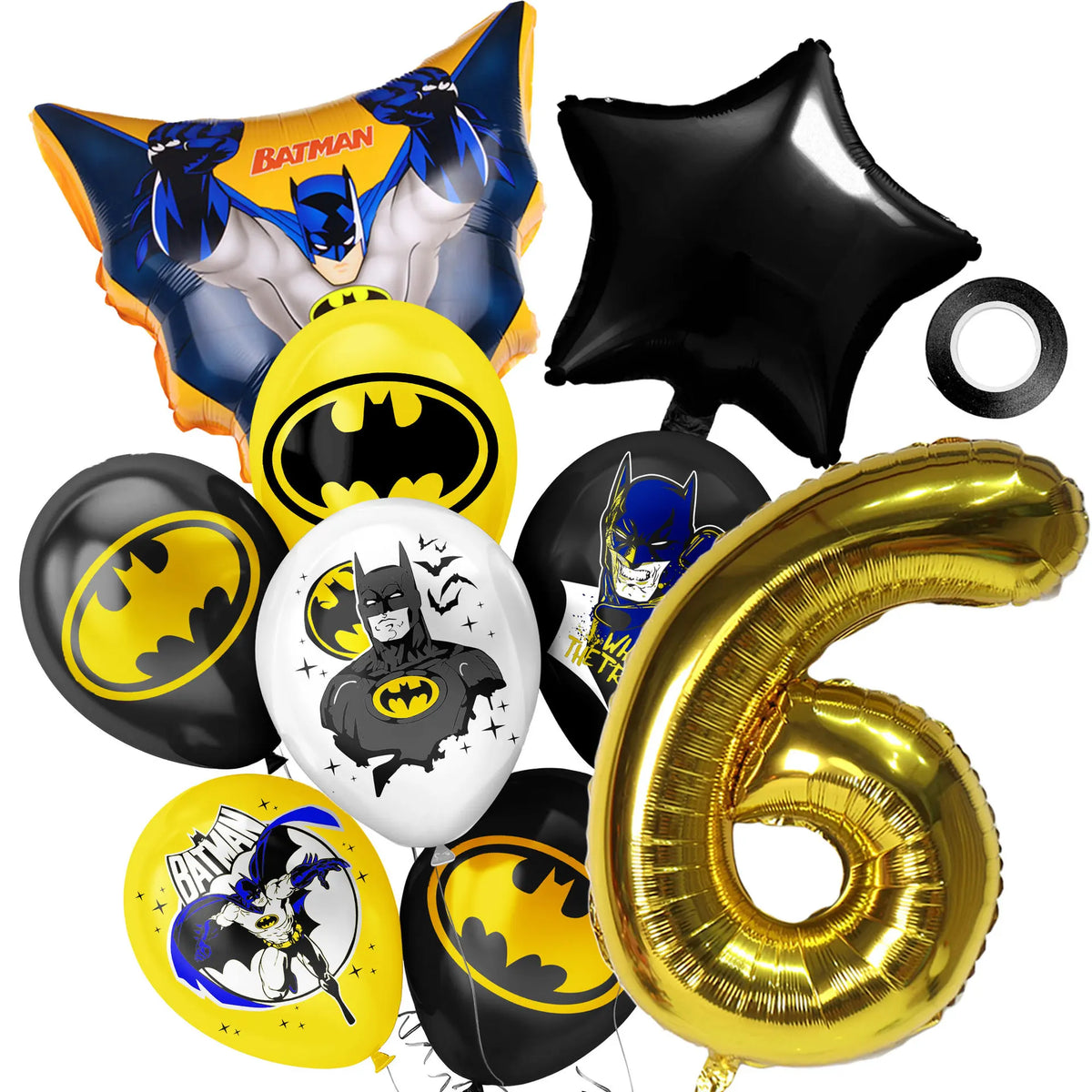 Hot New Anime Batman Balloons Set Birthday Party Decoration 1-9 Number Star Foil Balloon Kit Toys Party Supplies Kit Set