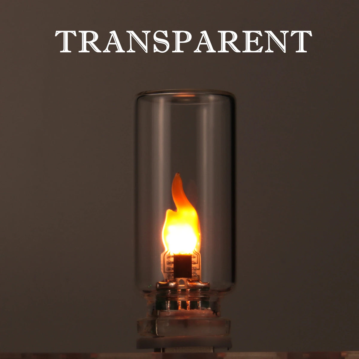 USB Flame Flickering LED Frosted Clear Glass Candle