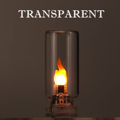 USB Flame Flickering LED Frosted Clear Glass Candle